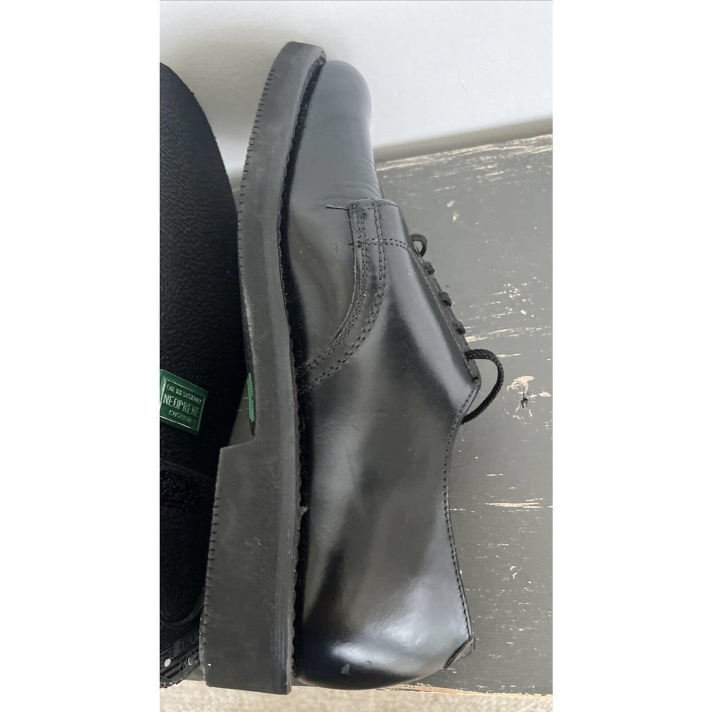 Herman Bootmakers Black Work Shoes Lace Up Neoprene Cushion MENS Size 8D EUC - Picture 8 of 12